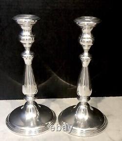 Empire Sterling Silver Candle Sticks Vintage Silver Taper Candlesticks a Pair