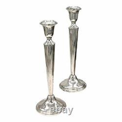 Empire Sterling Silver Candle sticks Vintage Pair Vintage weighted #25 A Pair