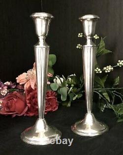 Empire Sterling Silver Candle sticks Vintage Pair Vintage weighted #25 A Pair