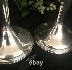 Empire Sterling Silver Candle sticks Vintage Pair Vintage weighted #25 A Pair