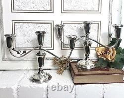 Empire Vintage Sterling Weighted Candelabras #384 Taper Candle holders Pair