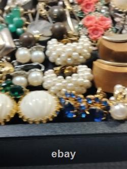 Estate Vtg/Mod 88 Pair Clip-on And Screw back Earring Lot All Wearable Unsigned