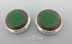 Excellent Vintage Pair Of English Silver Wine Coasters