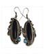 Exceptional Vintage Yolanda Yazzie Navajo Black Onyx Sterling Silver Earrings