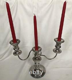 FINE PAIR OF VINTAGE SILVER PLATED CANDELABRA CANDLESTICK by BARKER ELLIS