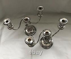 FINE PAIR OF VINTAGE SILVER PLATED CANDELABRA CANDLESTICK by BARKER ELLIS