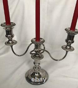 FINE PAIR OF VINTAGE SILVER PLATED CANDELABRA CANDLESTICK by BARKER ELLIS