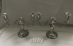 FINE PAIR OF VINTAGE SILVER PLATED CANDELABRA CANDLESTICK by BARKER ELLIS