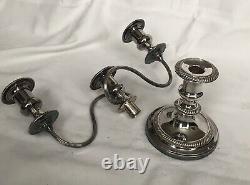 FINE PAIR OF VINTAGE SILVER PLATED CANDELABRA CANDLESTICK by BARKER ELLIS