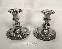 FINE PAIR OF VINTAGE SILVER PLATED CANDELABRA CANDLESTICK by BARKER ELLIS