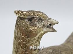 FINE PAIR VINTAGE SOLID STERLING SILVER TABLE PHEASANTS 1964 451 g