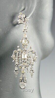 Fabulous Edwardian Paste Silver Earrings Vintage Jewelry