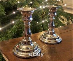 Fabulous Pair Vintage Solid Silver Candlesticks London 1995