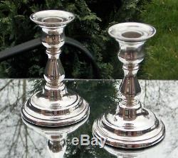 Fabulous Pair Vintage Solid Silver Candlesticks London 1995