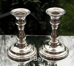 Fabulous Pair Vintage Solid Silver Candlesticks London 1995