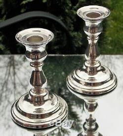 Fabulous Pair Vintage Solid Silver Candlesticks London 1995