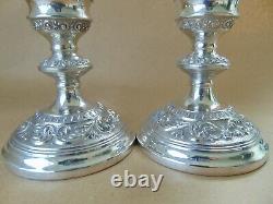 Fabulous Pair Vintage Sterling Silver Scrolls Candlesticks 1962