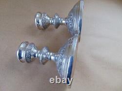 Fabulous Pair Vintage Sterling Silver Scrolls Candlesticks 1962