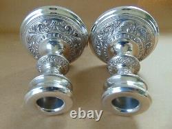 Fabulous Pair Vintage Sterling Silver Scrolls Candlesticks 1962