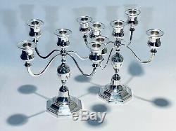 Fabulous Vintage A Pair Of 10.5 Tall & 5 Candle Holder Silver Plated Candelabra