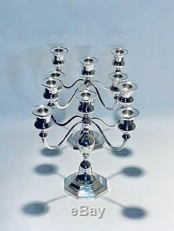 Fabulous Vintage A Pair Of 10.5 Tall & 5 Candle Holder Silver Plated Candelabra