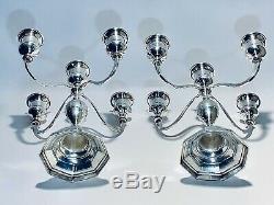 Fabulous Vintage A Pair Of 10.5 Tall & 5 Candle Holder Silver Plated Candelabra