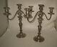 Fancy Pair Vtg Sterling Silver Fisher Convertible Candelabra Candlesticks Ld32