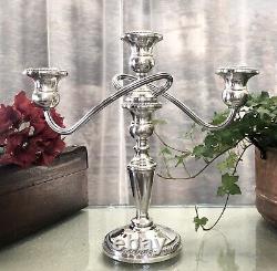 Fisher Sterling Candelabras Twisted Convertible Vintage 3 Arm #305 Rare Pair