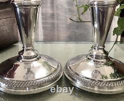 Fisher Sterling Candelabras Twisted Convertible Vintage 3 Arm #305 Rare Pair