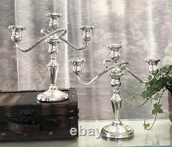 Fisher Sterling Candelabras Twisted Convertible Vintage 3 Arm #305 Rare Pair