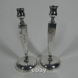 Frank Whiting Sterling Silver Pair Candle Holders 5449 8 Vintage Candlesticks