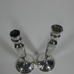 Frank Whiting Sterling Silver Pair Candle Holders 5449 8 Vintage Candlesticks