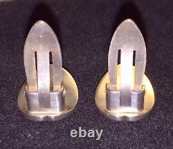 GEORG JENSEN Vtg Pair St Silver Floral Clip EARRINGS #113 by Gundorph ALBERTUS