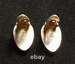 GEORG JENSEN Vtg Pair St Silver Floral Clip EARRINGS #113 by Gundorph ALBERTUS