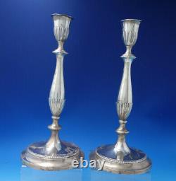 Gadroon by QR Sterling Silver Candlestick Pair 12 Tall Vintage #2538 (#6115)