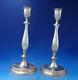 Gadroon By Qr Sterling Silver Candlestick Pair 12 Tall Vintage #2538 (#6115)