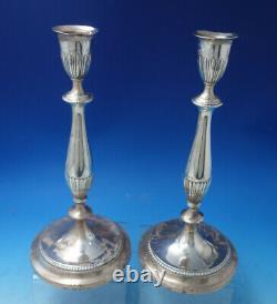 Gadroon by QR Sterling Silver Candlestick Pair 12 Tall Vintage #2538 (#6115)