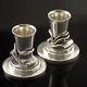 Georg Jensen. A Pair Of Sterling Silver Candlesticks #604 A Vintage