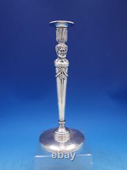 German Silver Candlesticks Pair Figural Bacchus Ribbon Swags Vintage (#6920)