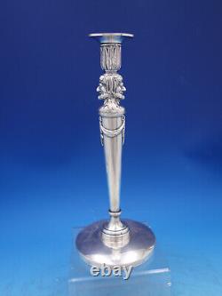 German Silver Candlesticks Pair Figural Bacchus Ribbon Swags Vintage (#6920)