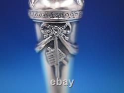 German Silver Candlesticks Pair Figural Bacchus Ribbon Swags Vintage (#6920)