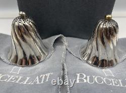 Gianmaria Buccellati Vintage Sterling Silver Pair Salt & Pepper Shakers Set #3