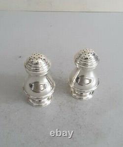 Good Pair Georgian Style Vintage Solid Silver Bun Pepperettes. Chest. 1937