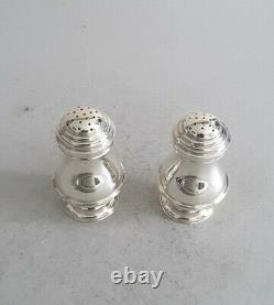 Good Pair Georgian Style Vintage Solid Silver Bun Pepperettes. Chest. 1937