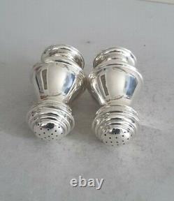 Good Pair Georgian Style Vintage Solid Silver Bun Pepperettes. Chest. 1937