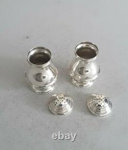 Good Pair Georgian Style Vintage Solid Silver Bun Pepperettes. Chest. 1937