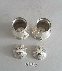 Good Pair Georgian Style Vintage Solid Silver Bun Pepperettes. Chest. 1937