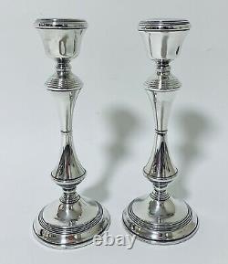 Good Quality Pair of Vintage Sterling Silver Candlesticks Candle Holders