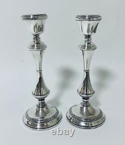 Good Quality Pair of Vintage Sterling Silver Candlesticks Candle Holders