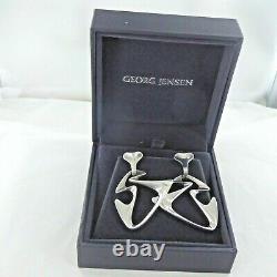 Good Vintage Sterling Silver Pair Of Amoeba, Dangle Earrings By Georg Jensen